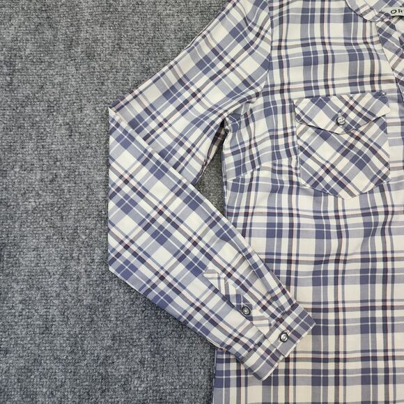 Orvis Shirt Womens 4 Plaid Long Sleeve 1/2 Button Up Top Casual Pockets Outdoor - Picture 8 of 14